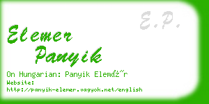 elemer panyik business card